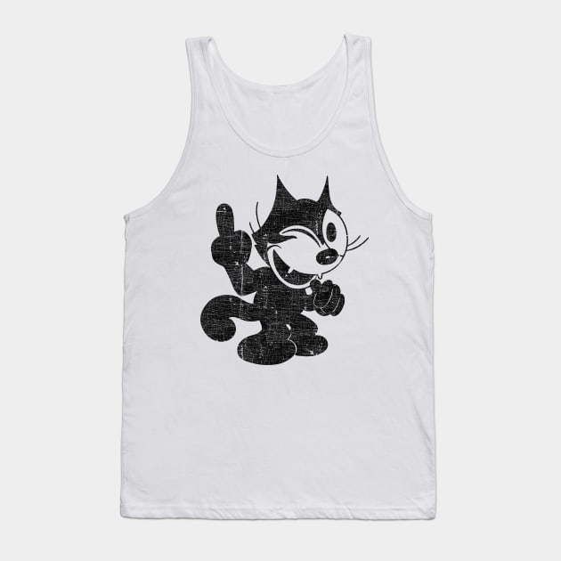 Felix The Cat Flipping Off Tank Top by DrumRollDesigns